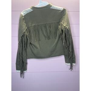 Disney Kids 10-12 Green Fringe Jacket